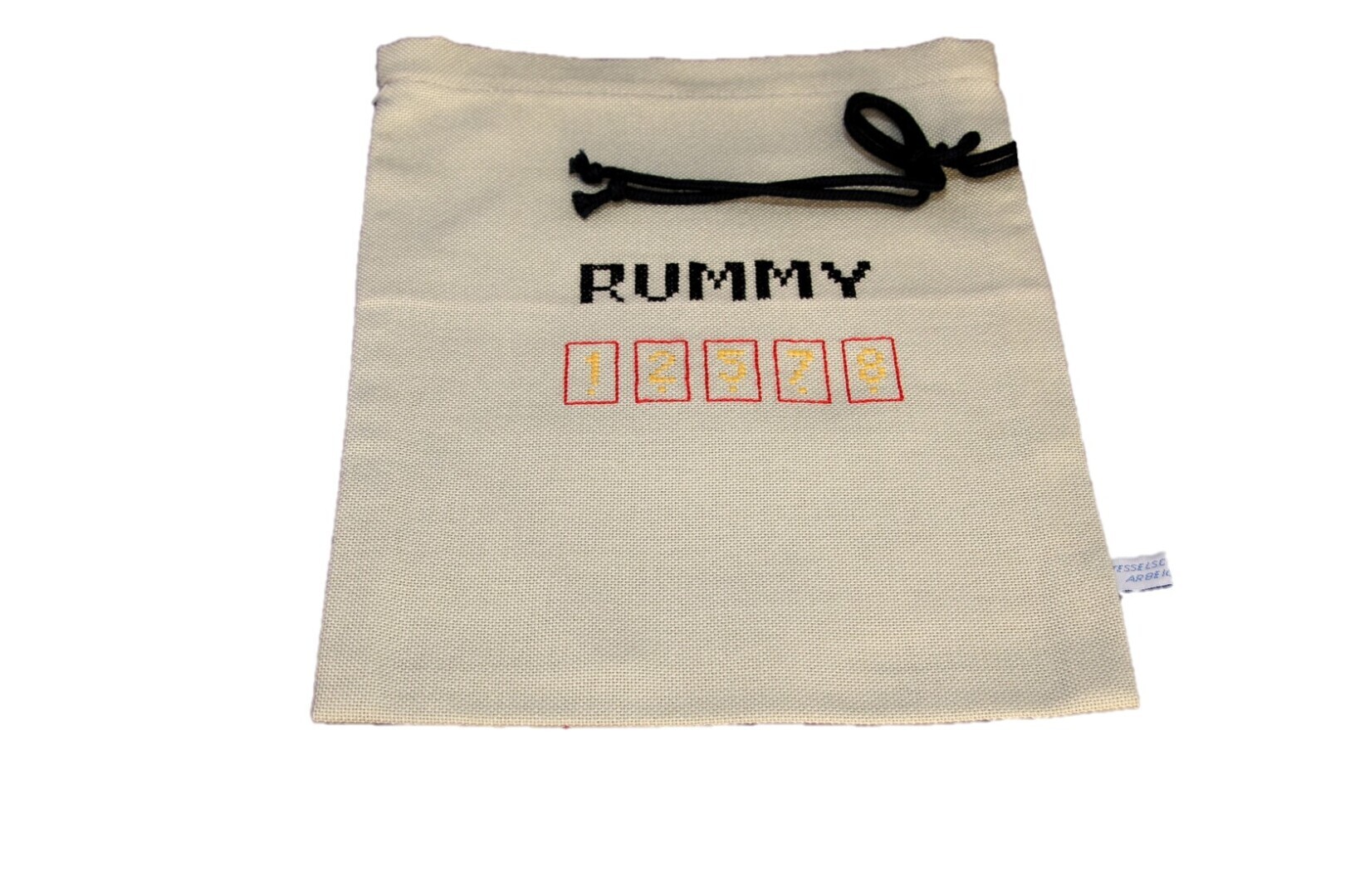 Rummycubstenen zakje; zandkleurig