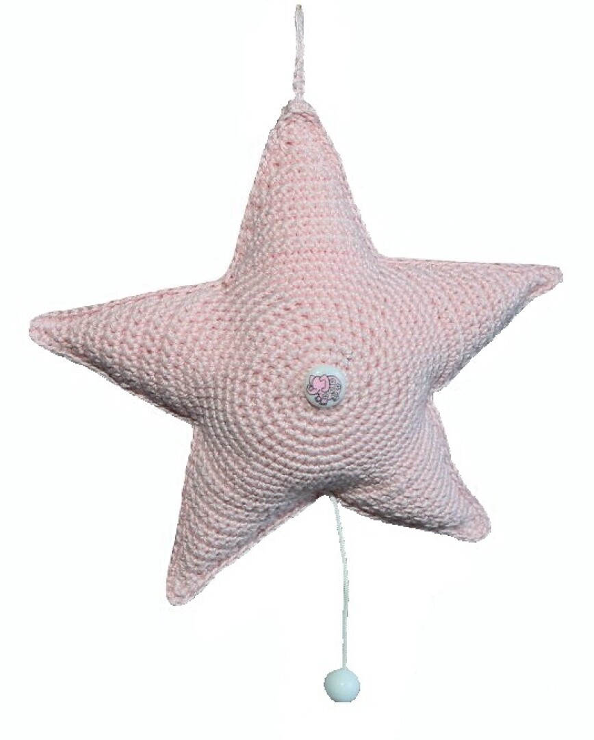 Ster met Muziekdoosje; licht roze