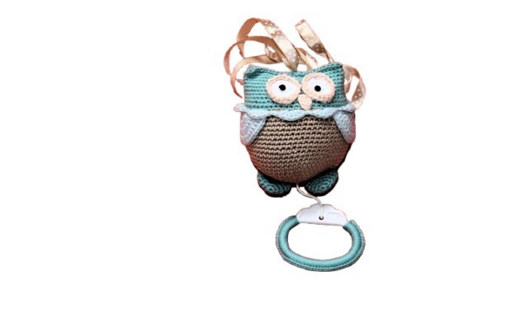 Uiltje met Muziekdoosje; beige-blauw