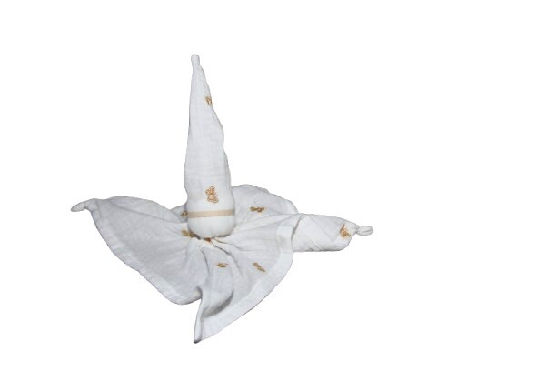 ​Antroposofisch Knuffeltje, hydrofiel wit met vlinders