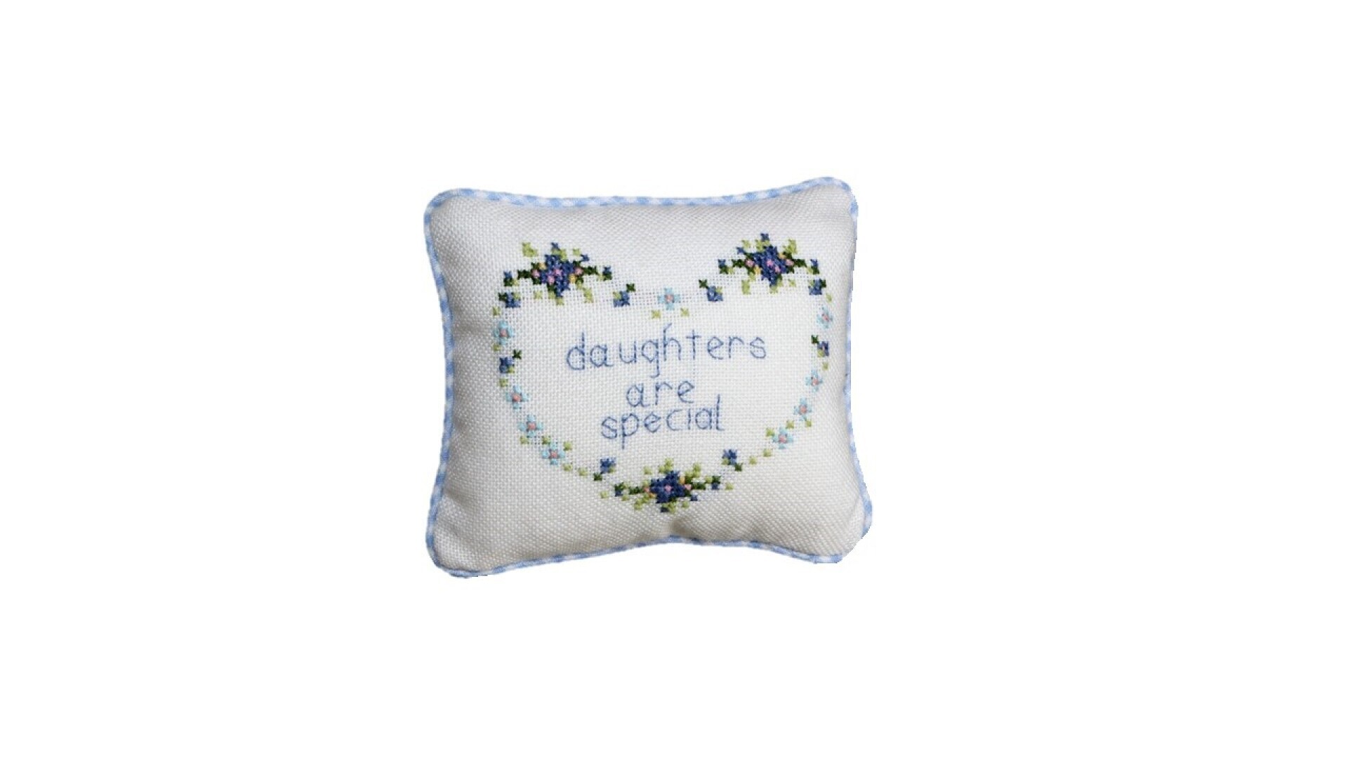 Speldenkussen; Daughters are special; blauw