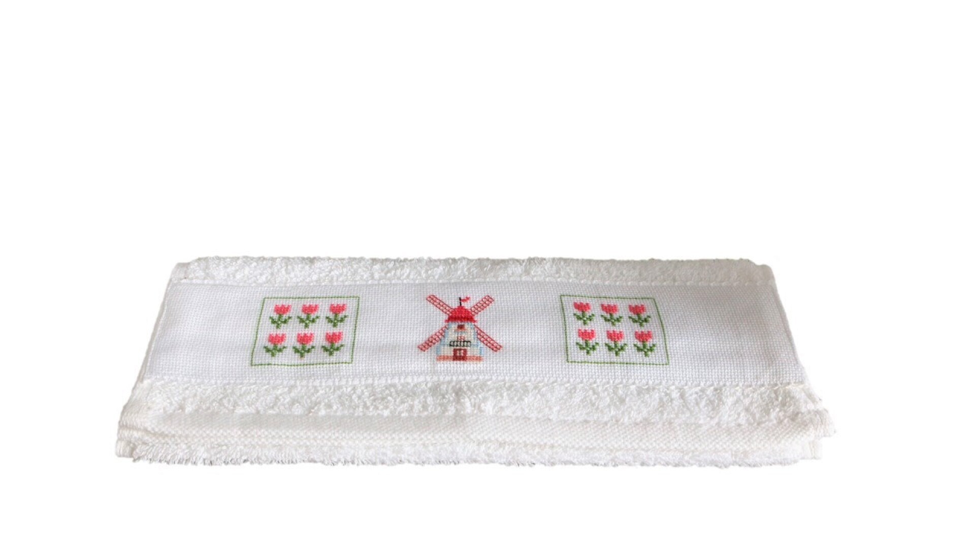 Gastendoekje; Molen met tulpjes