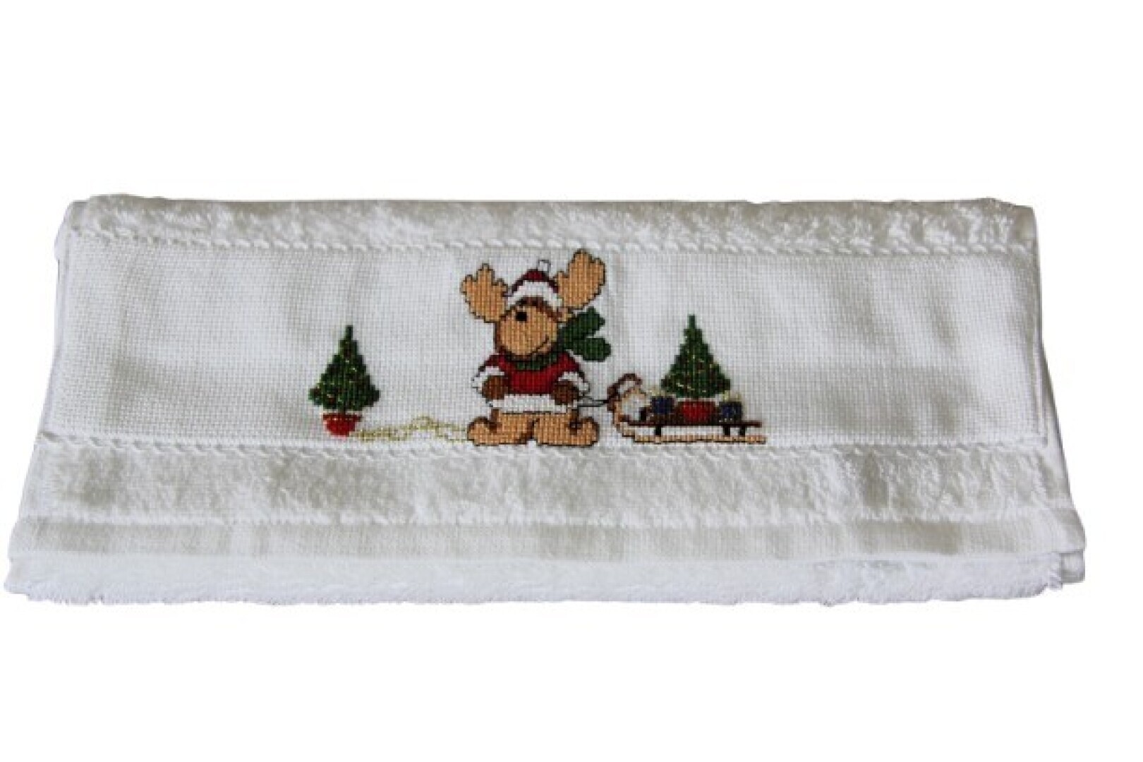 Kerst gastendoekje Rendier met slee