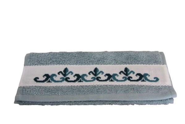 Gastendoekje; zeegroen/blauw 