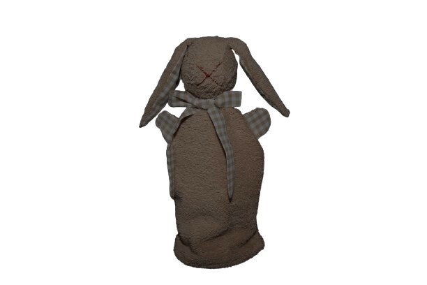 Slaaphaas beige; strik beige/wit geruit