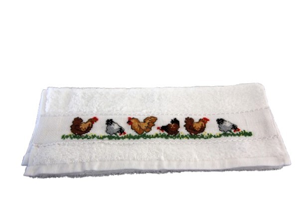 Gastendoekje; kippen rand
