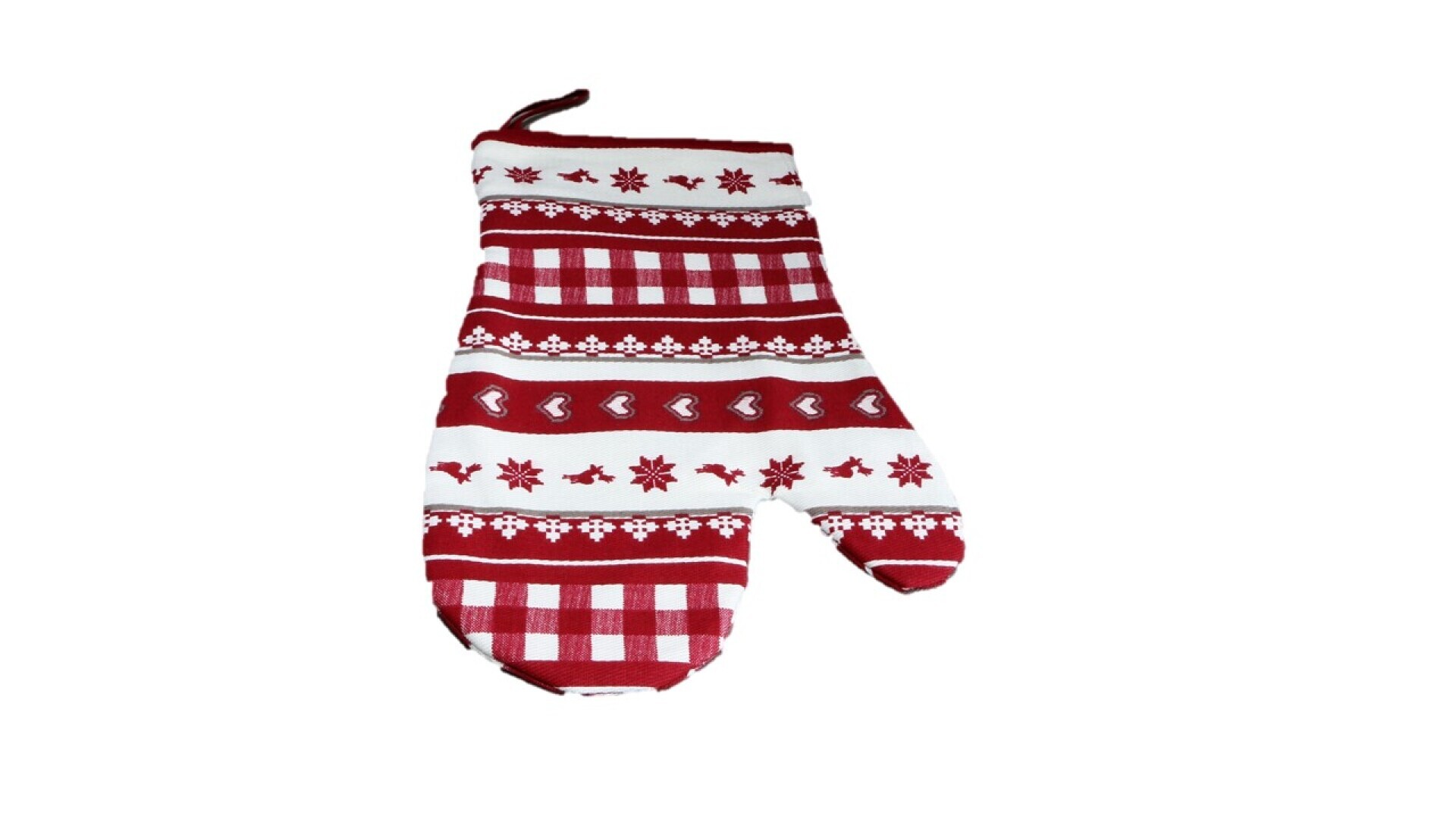 Kerst ovenwant, rood/crème