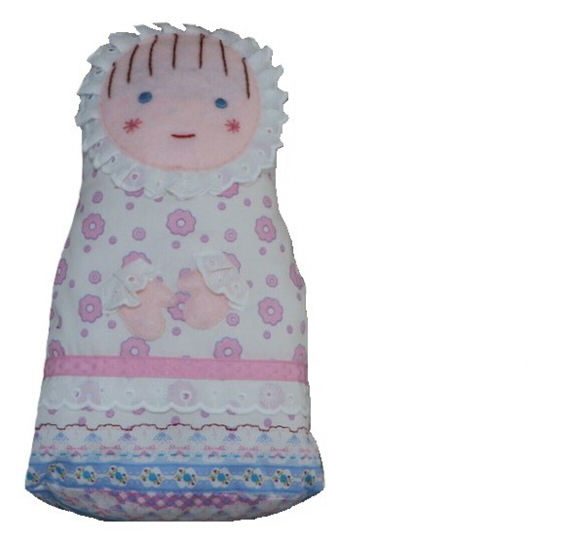 Bakerpop; wit/roze bloemetjes