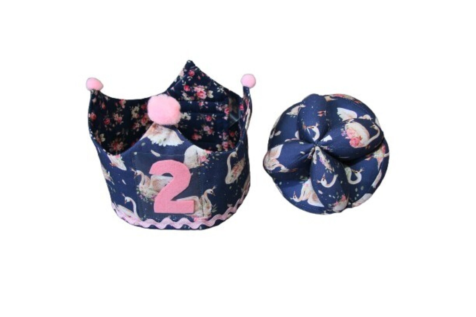 Feestkroon met motoriekbal, Zwaantjes blauw; speciale setprijs