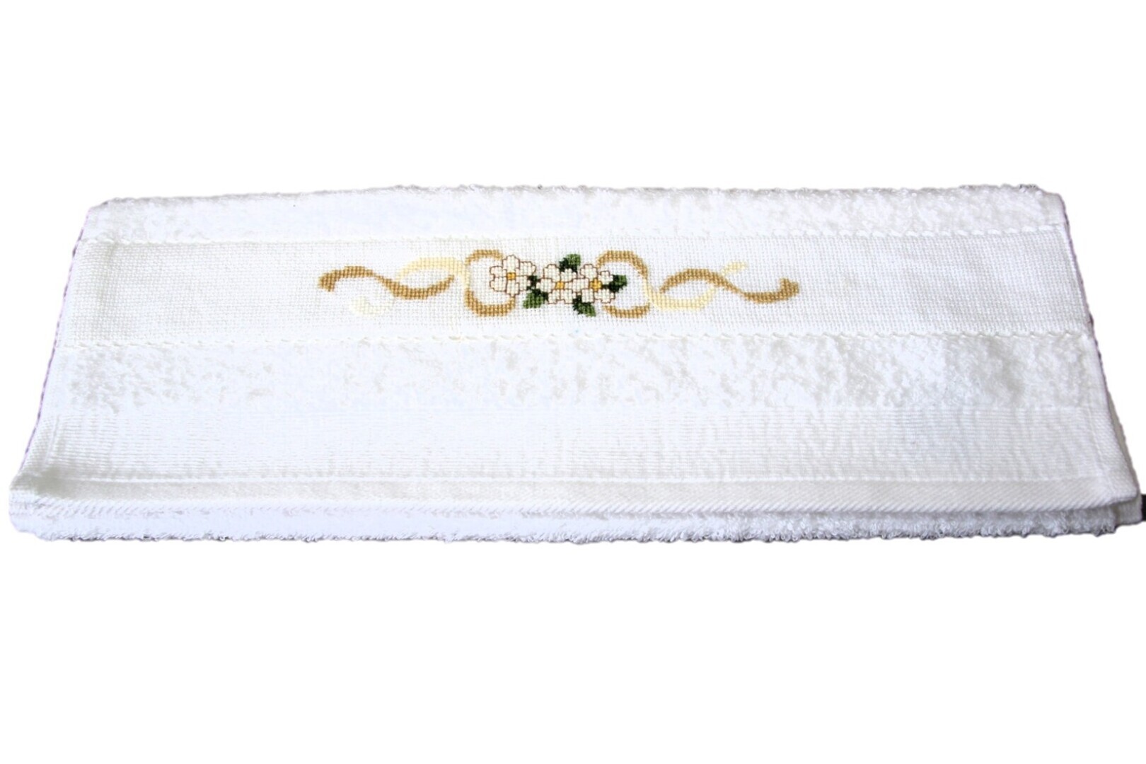 Gastendoekje; Gele slinger witte bloem 40 x 60