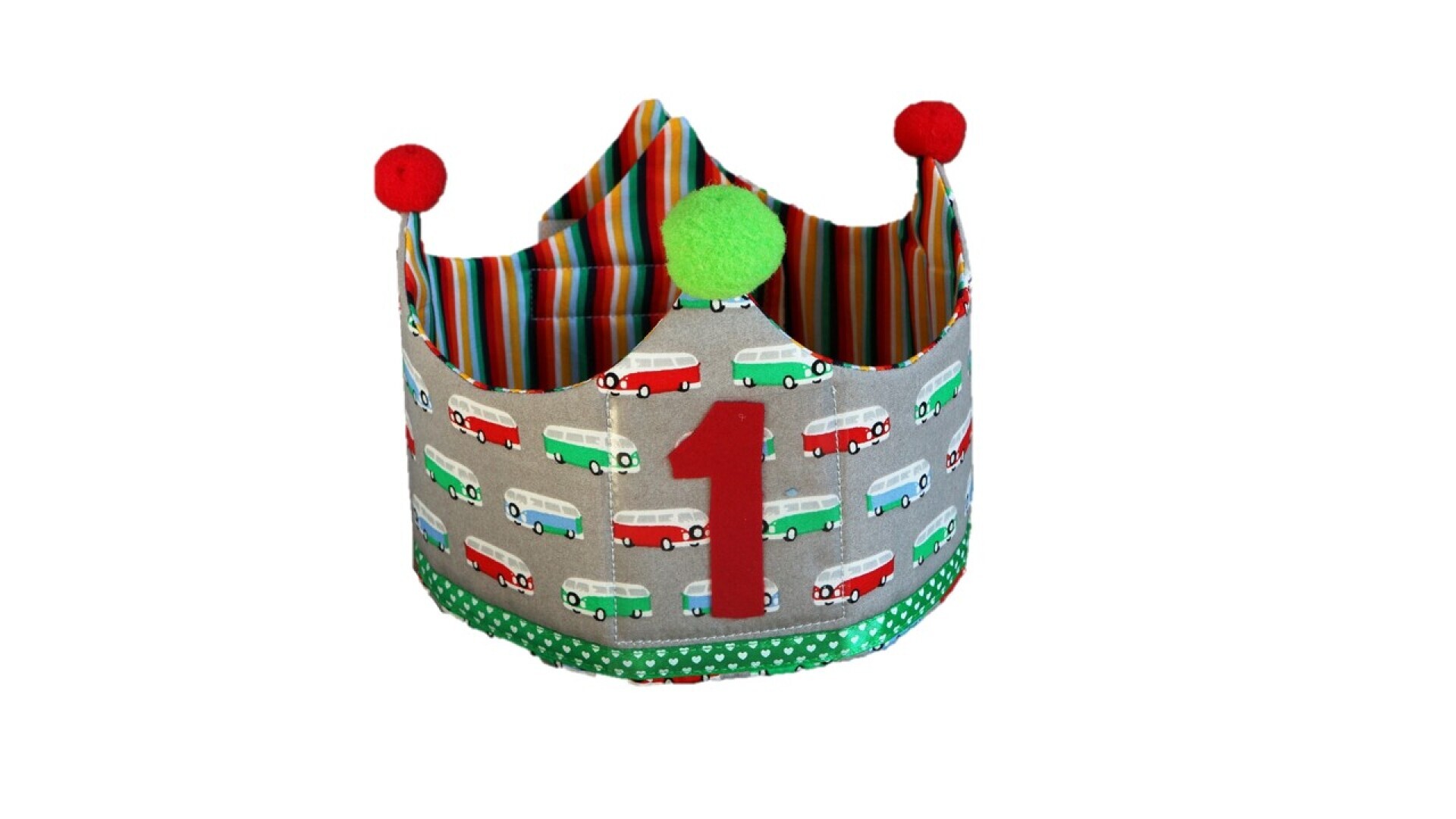 Feestkroon met verwisselbare cijfers 1-5; vw busjes