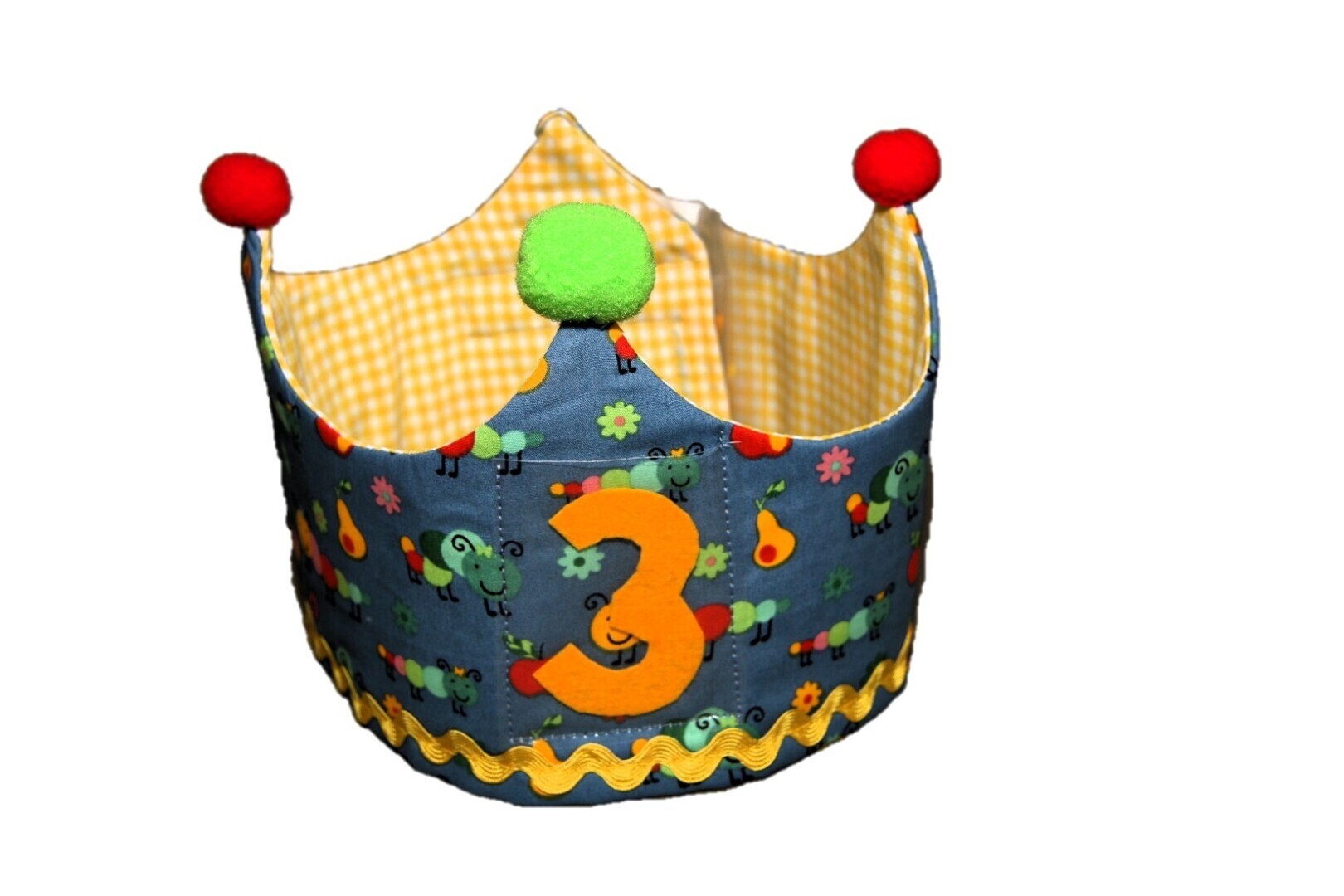 Feestkroon met verwisselbare cijfers 1-5; rupsje nooit genoeg