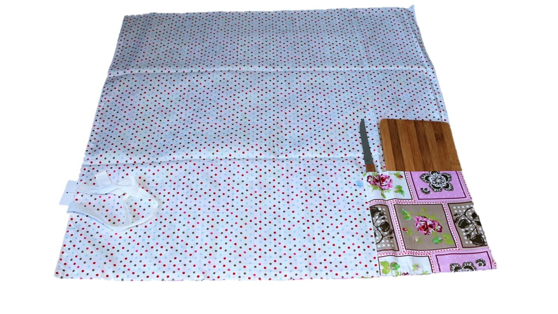 Picknick Dekservet, 70x70 > 25x15. beige-roze