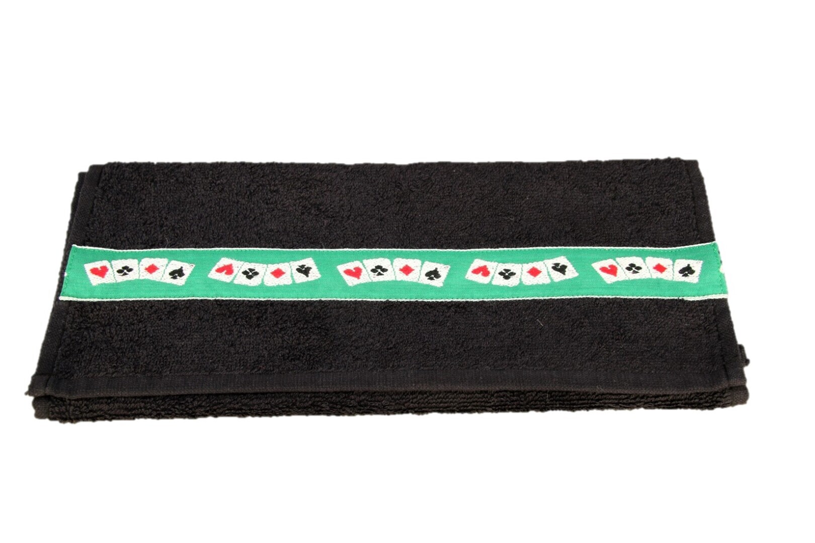 Gastendoekje Bridge; zwart groen randje