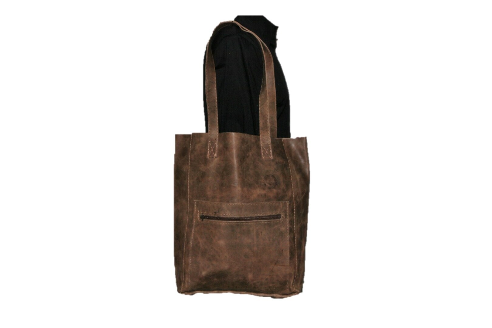 Leren Shopper; lichtbruin