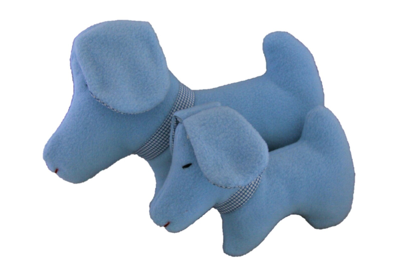 Hond met puppy, blauw