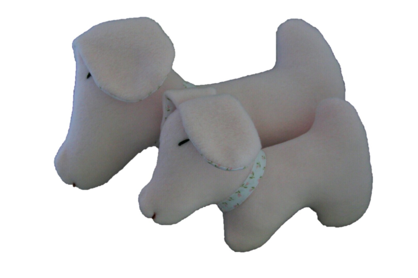 Hond met puppy, licht roze