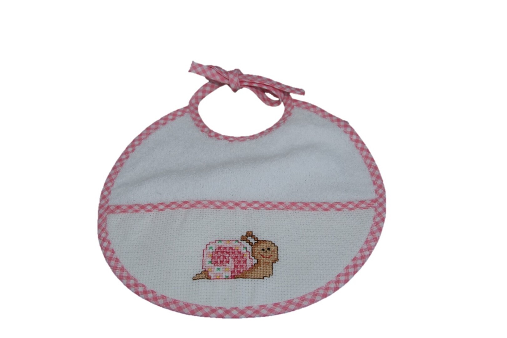 Slab, rond, wit/l roze, slak