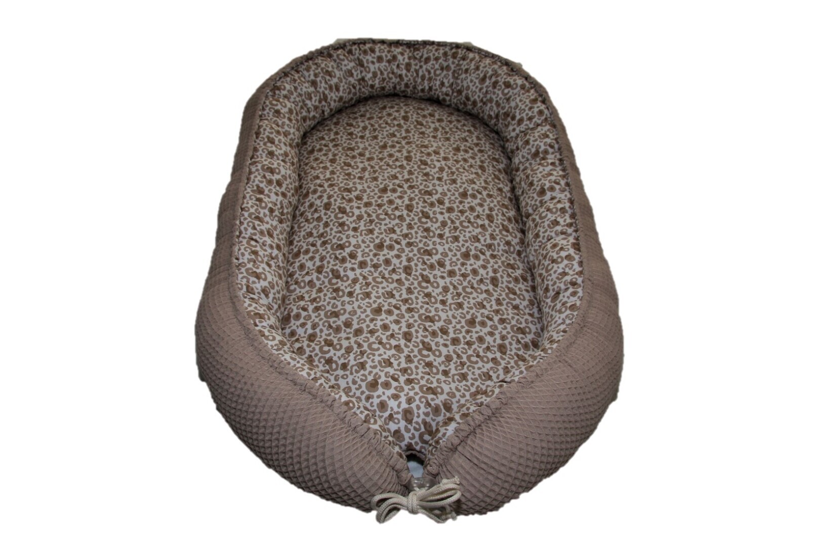 Babynestje, beige - panterprint