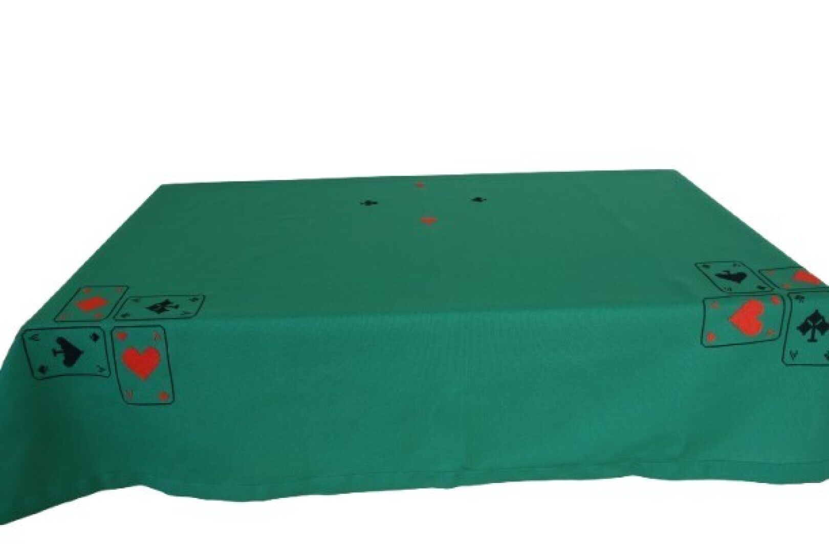 Bridgekleed 135x135;  speelkaarten in de hoeken