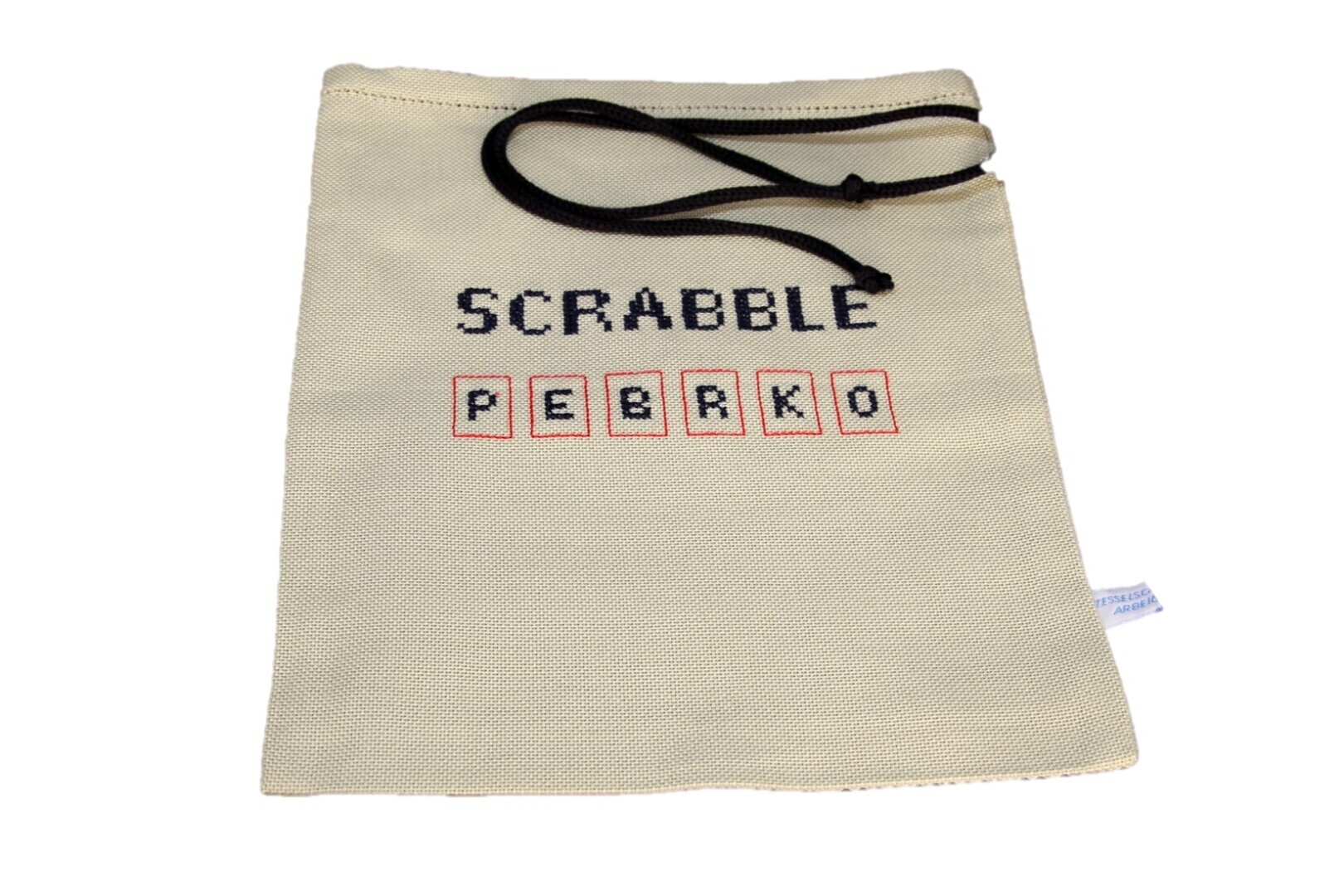 Scrabble stenen zakje; zachtgroen