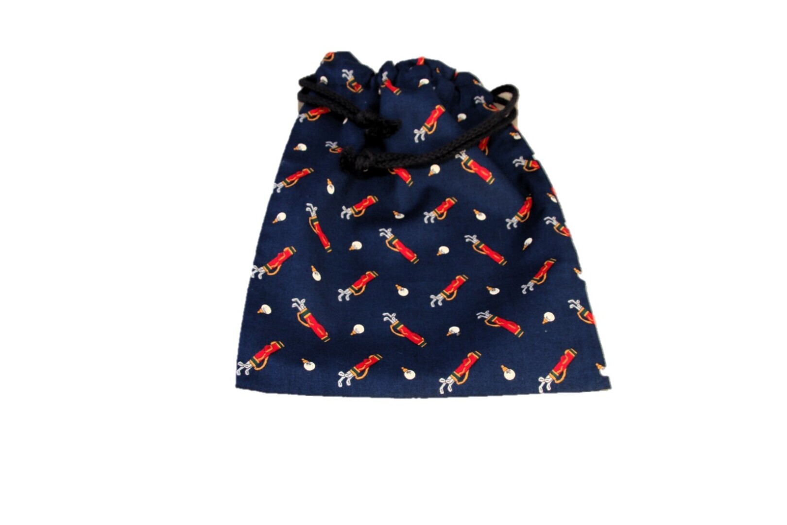 Golfballenzakje, blauw met golftassen