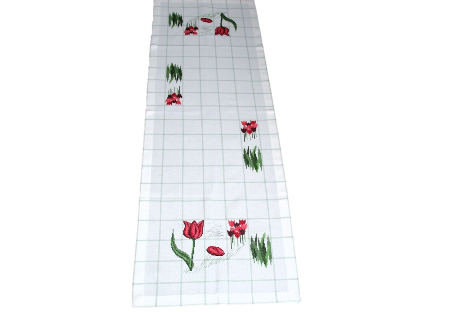 Geborduurde dinnerloper 160x53, Tulpen