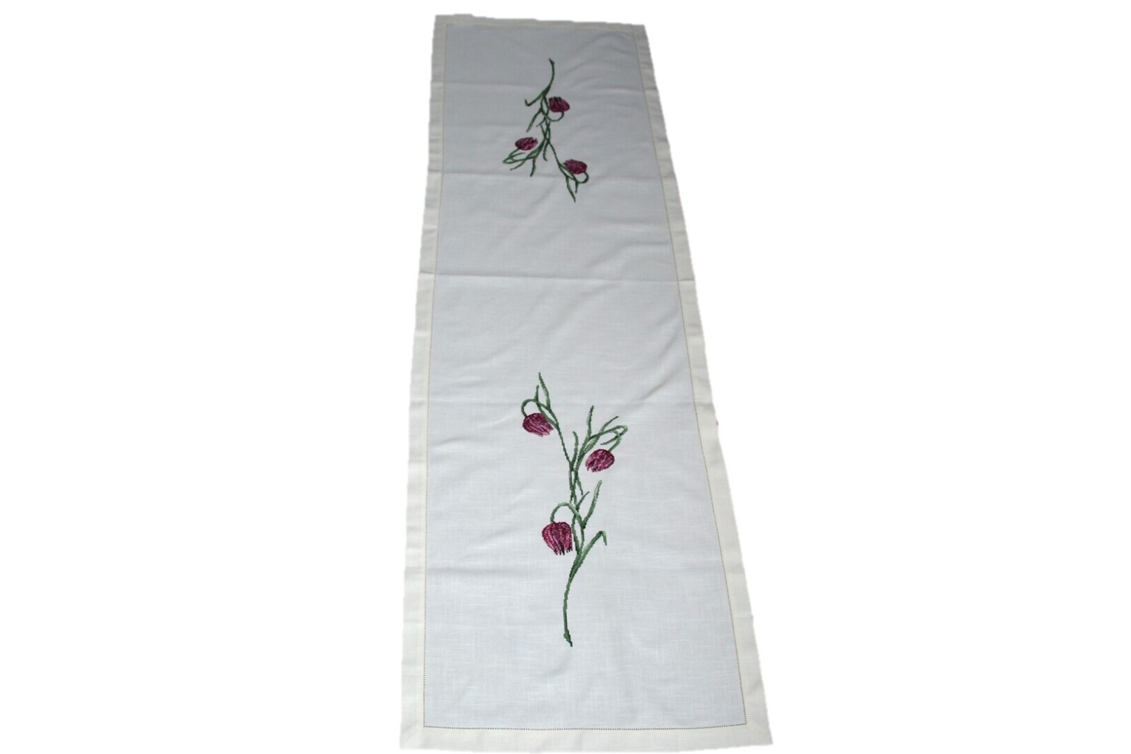 Geborduurde tafel- kastloper 170x29 Kievitsbloem