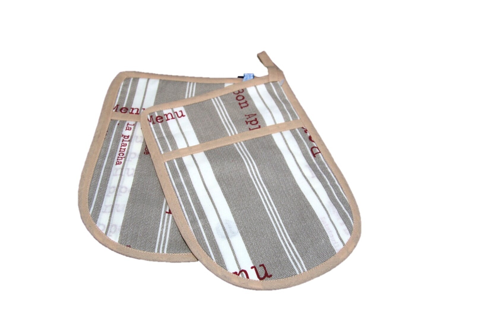 Set van 2 Pannenlappen, franse teksten