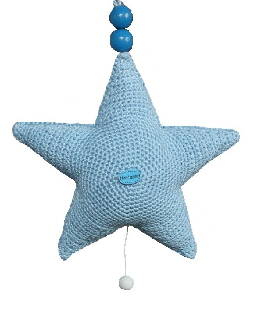 Ster met Muziekdoosje; lichtblauw
