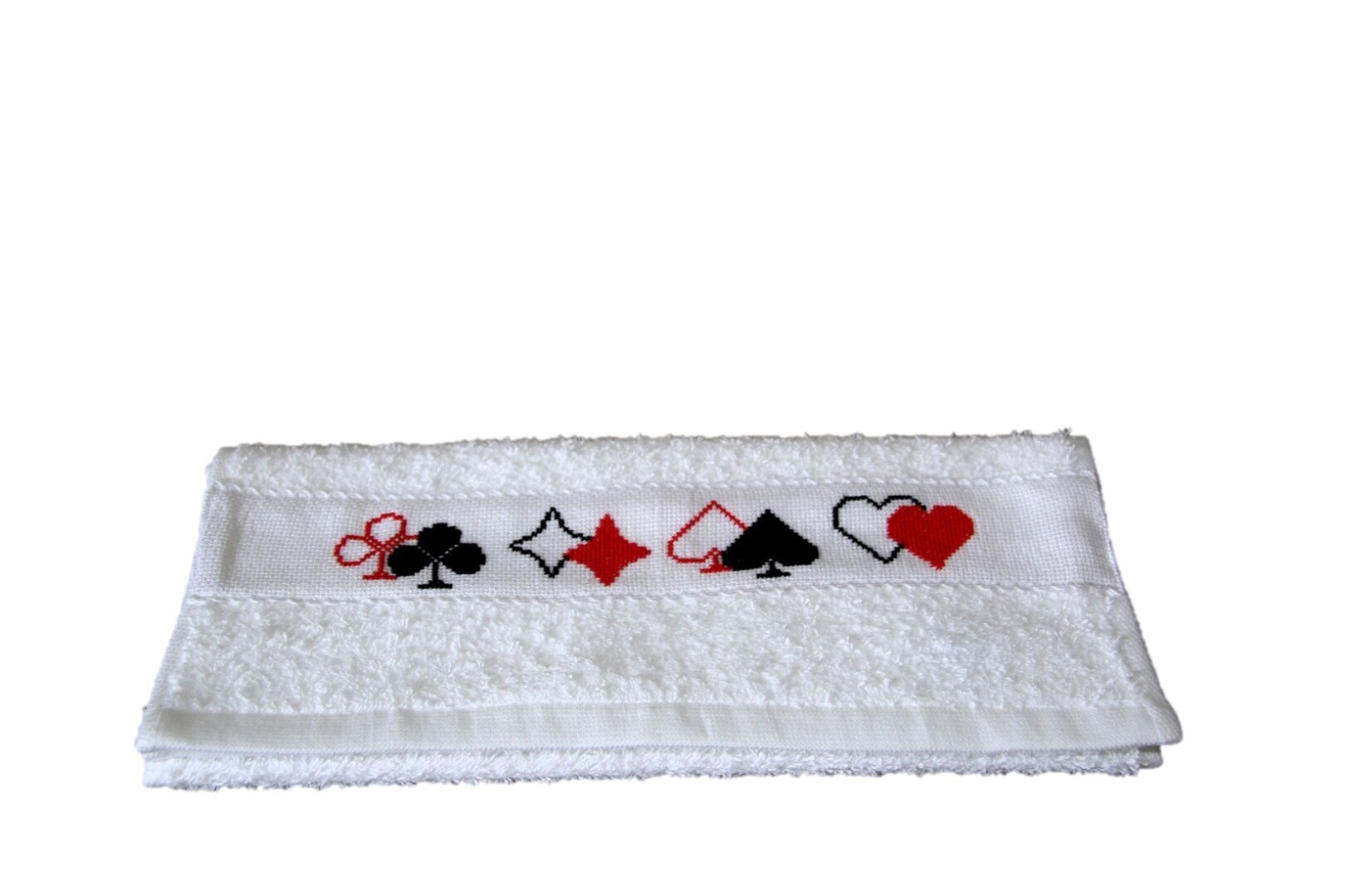 Gastendoekje Bridge; wit, kaartsymbolen
