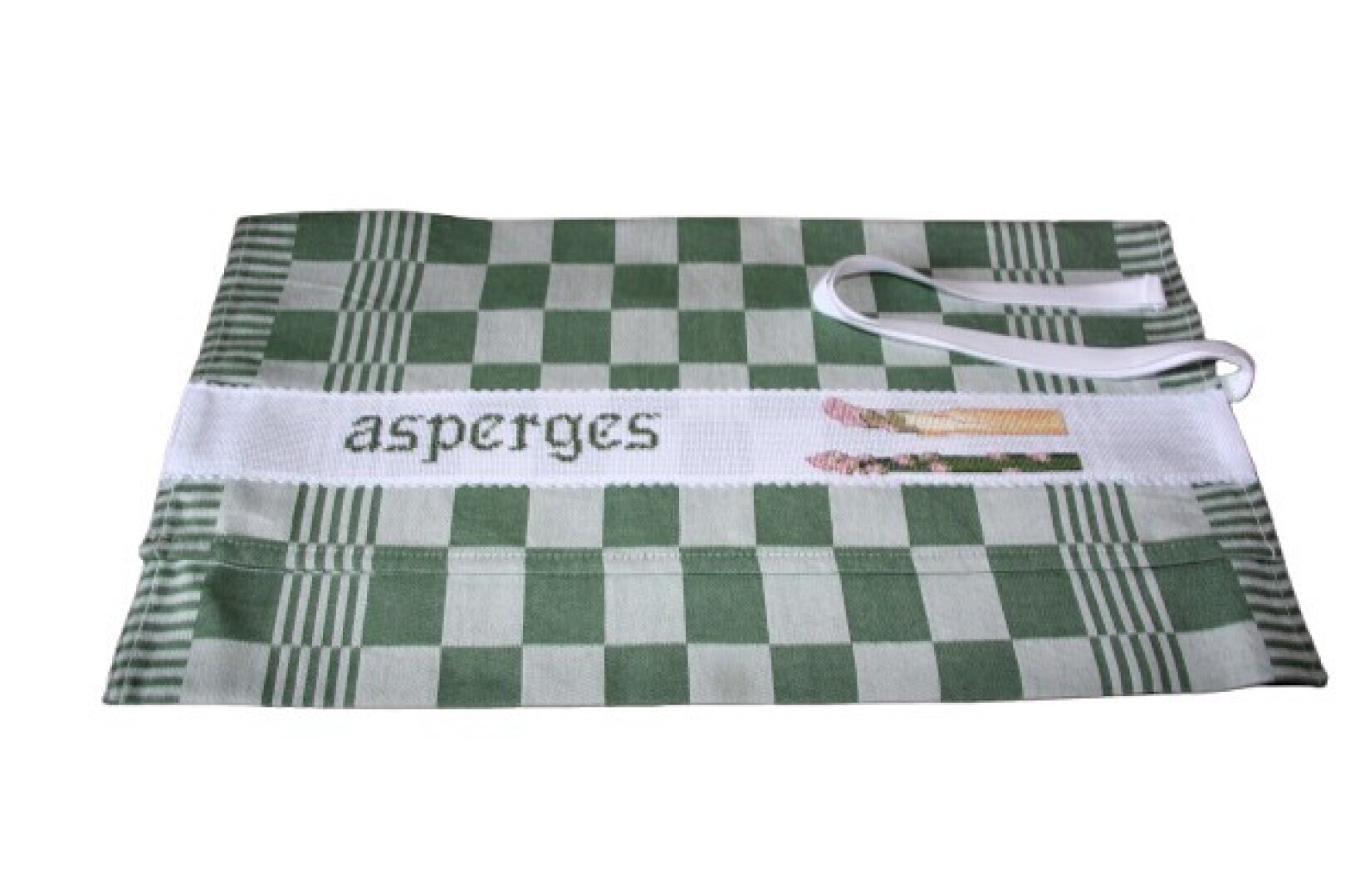 Asperges bewaarzak met geborduurde rand, groen