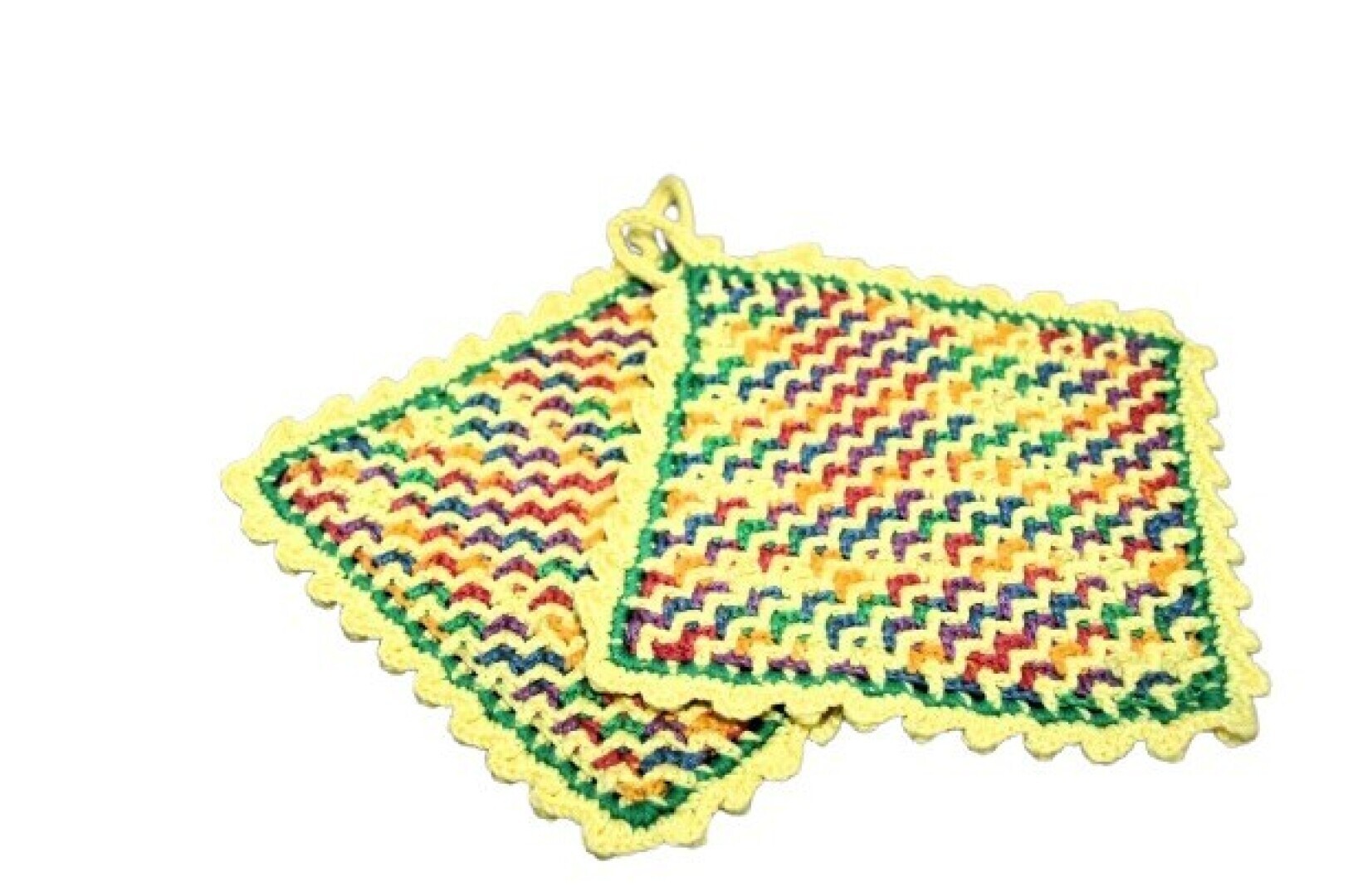 Set van 2 Gehaakte Pannenlappen, geel