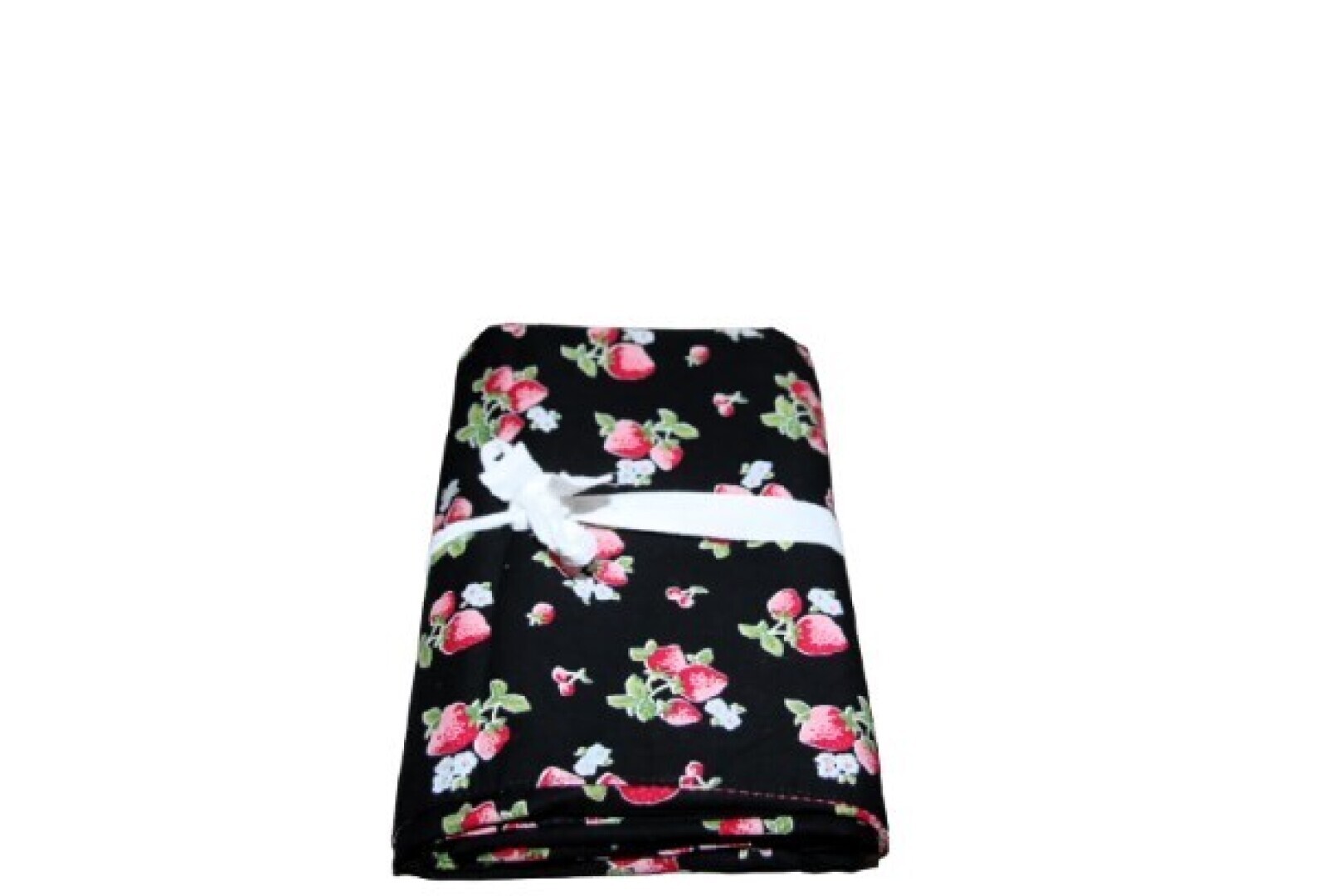 Picknick Dekservet 70x70 > 25x15 Zwart met aardbeien