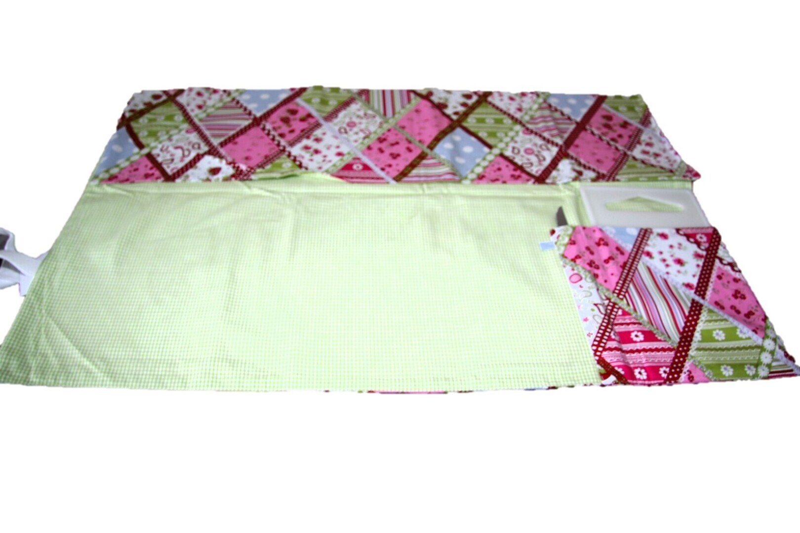 Picknick Dekservet, 70x70 > 25x15, roze ruit