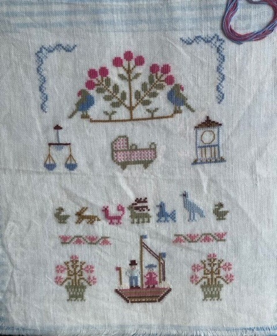 Geboorte Merklap; roze/blauw