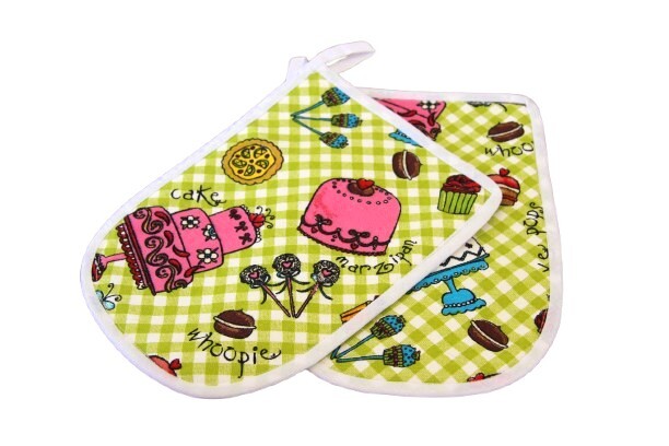 Set van 2 Pannenlappen; lime groen 