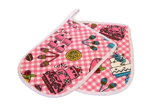 Set van 2 Pannenlappen; roze