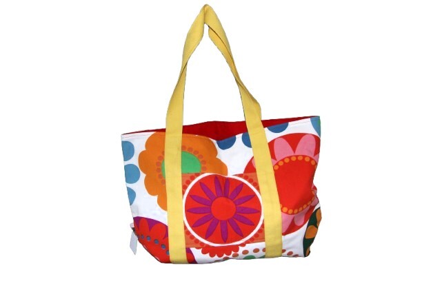 Strandtas met bloemen