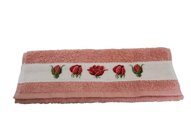 Gastendoekje; Roze met rozenknop
